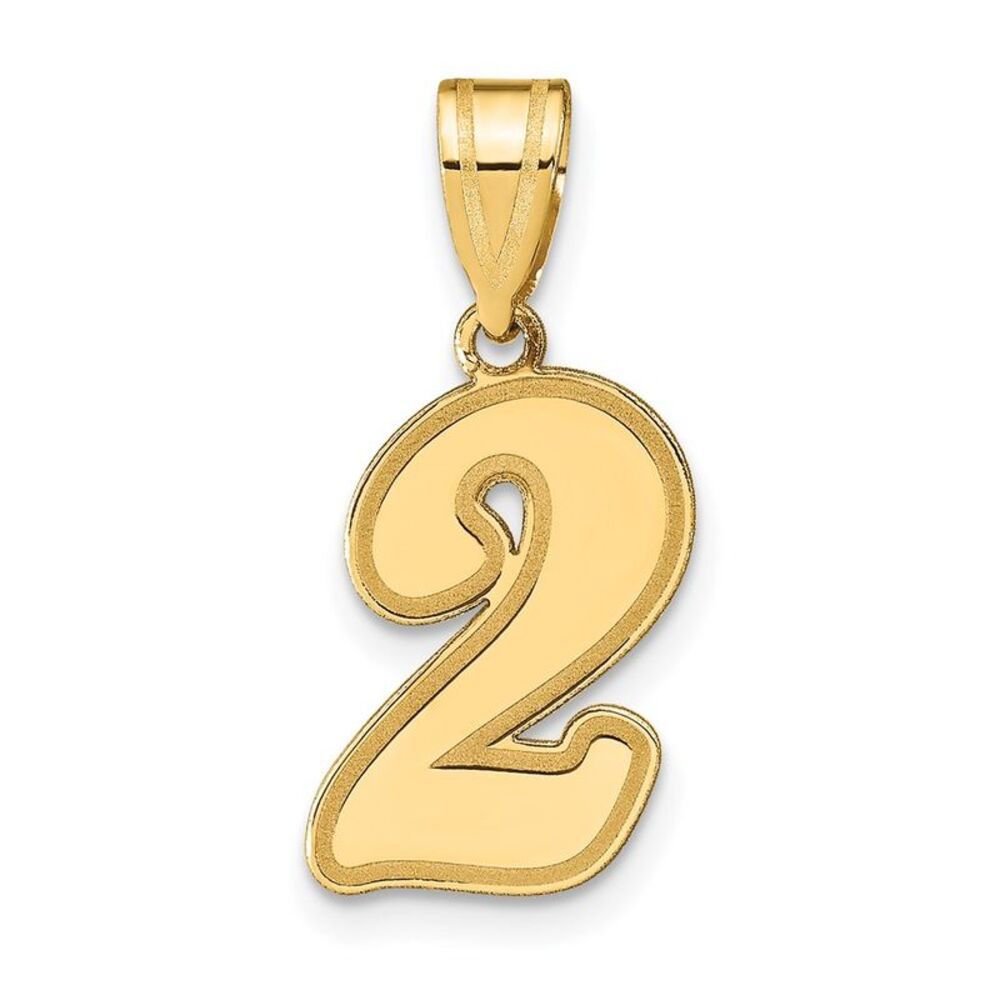 Kazi Luxury 14k Yellow Gold Brushed Border Script… - image 1